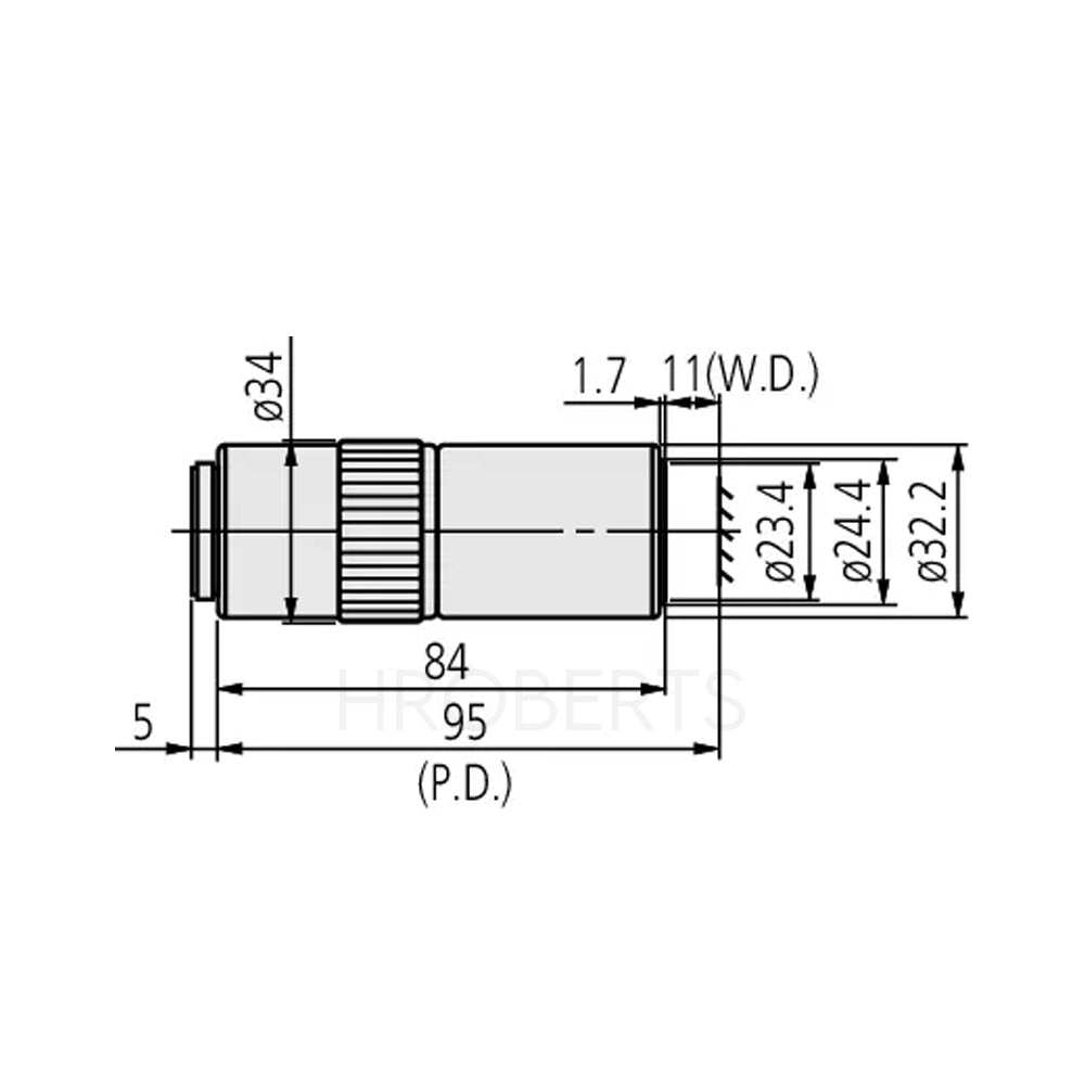 Mitutoyo 378-819-15 M Plan Apo NUV 100x Objective for bright-field observation in near-ultraviolet range