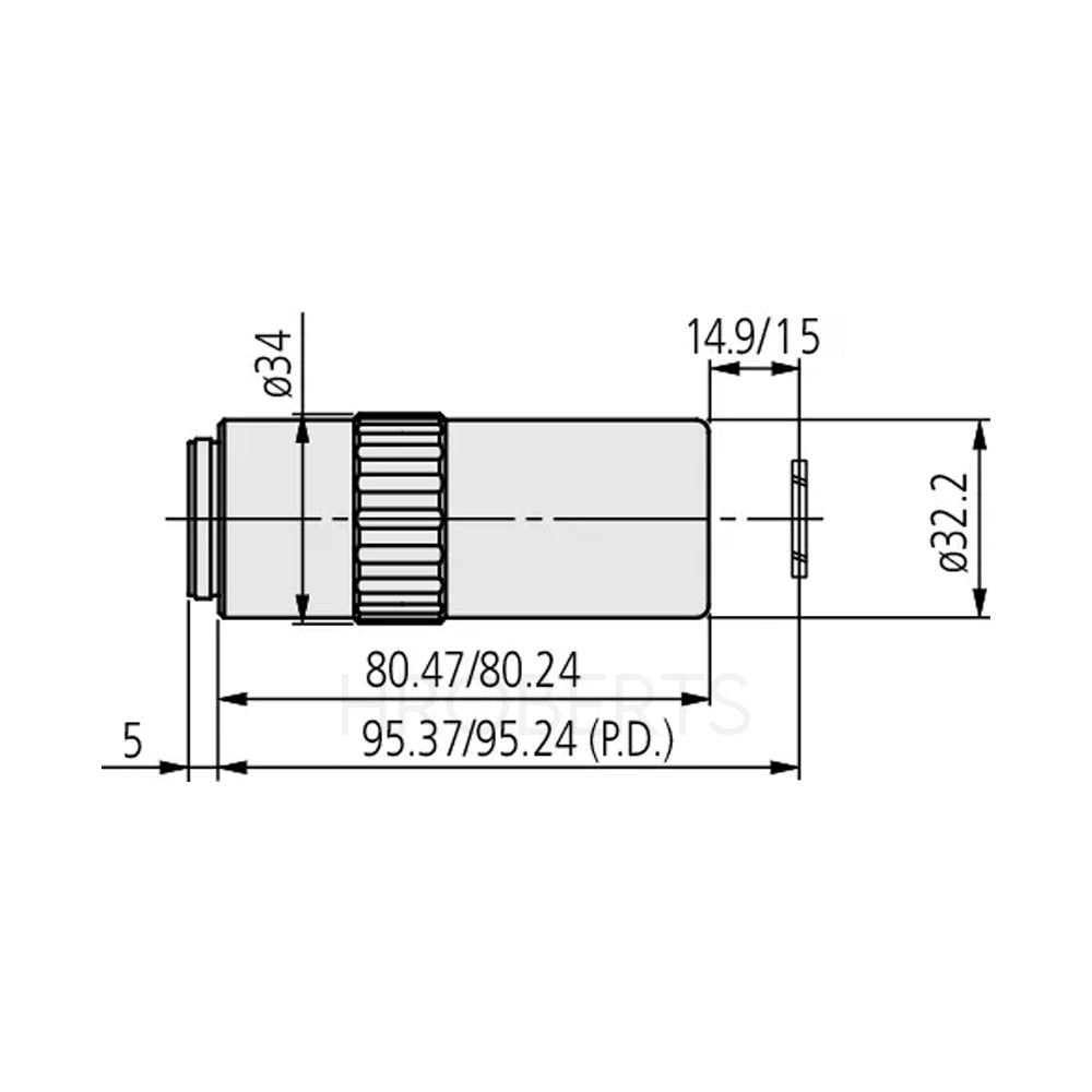 Mitutoyo 378-820-8 LCD Plan Apo NUV 50X(t0.7) Objective for bright-field observation in near ultraviolett range with cover glass compensation
