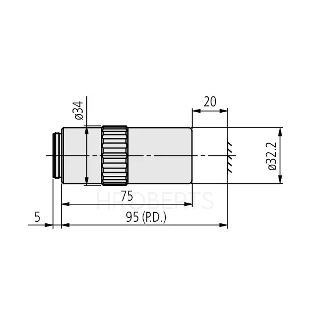 Mitutoyo 378-844-15 M Plan UV 10X Objective for bright-field observation in ultraviolet range