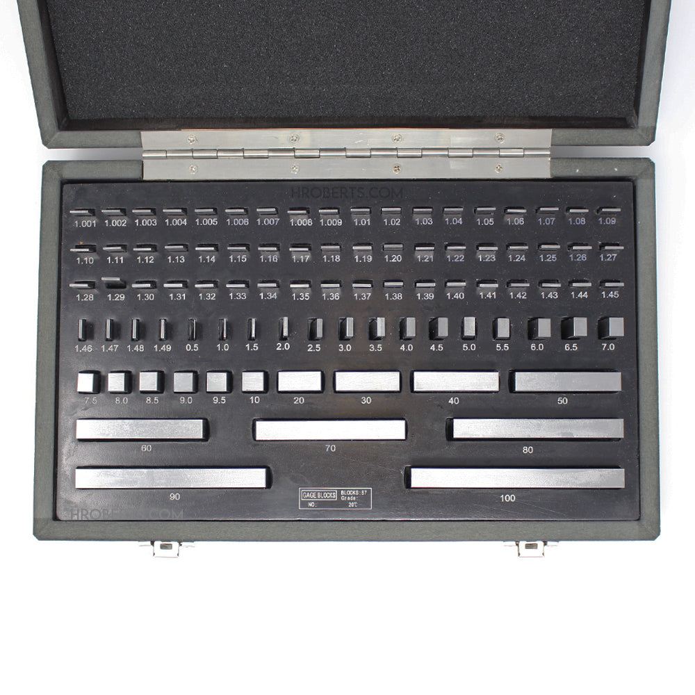 Moore & Wright MW710-04 Gauge Block Set, Metric M87, Grade 0, Carbide