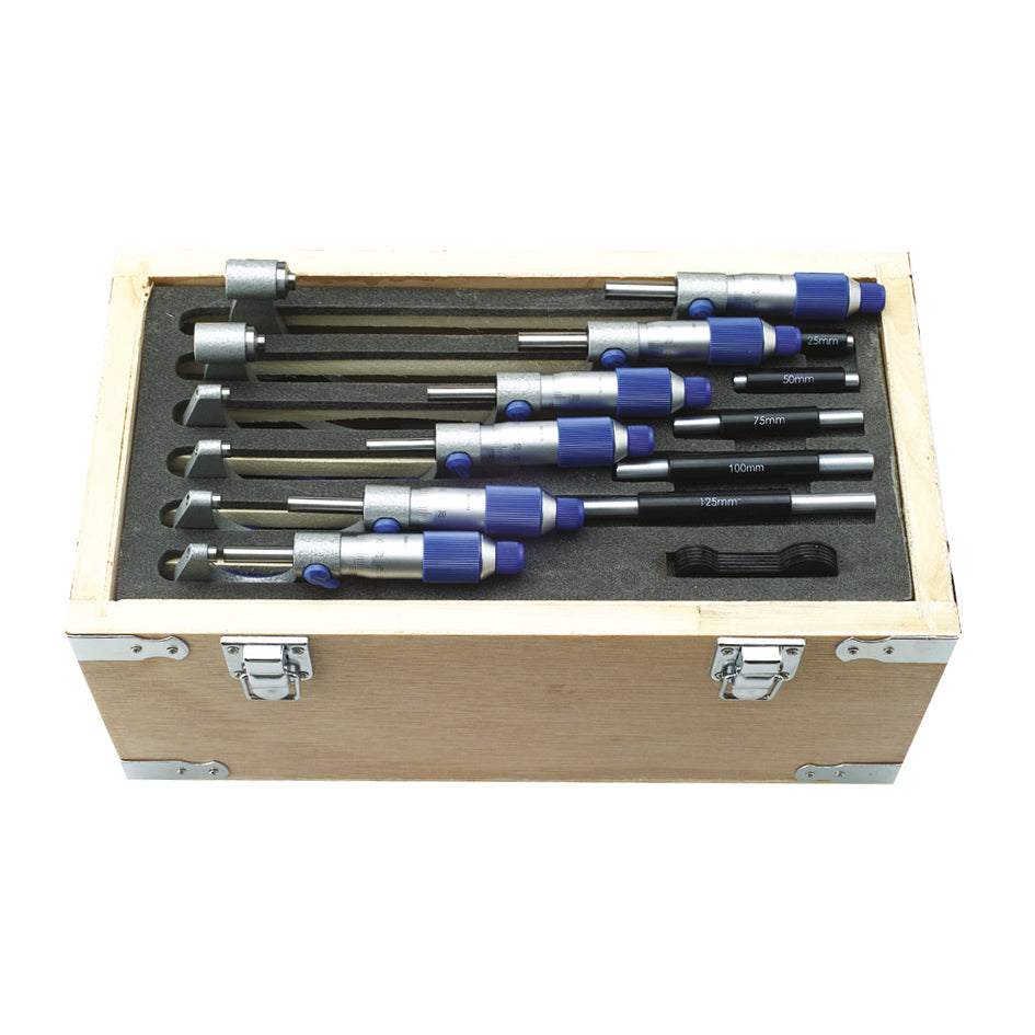 Moore & Wright MW215-03BLI Micrometer Set, Range 0-6", Graduation 0.001" c/w Setting Standards