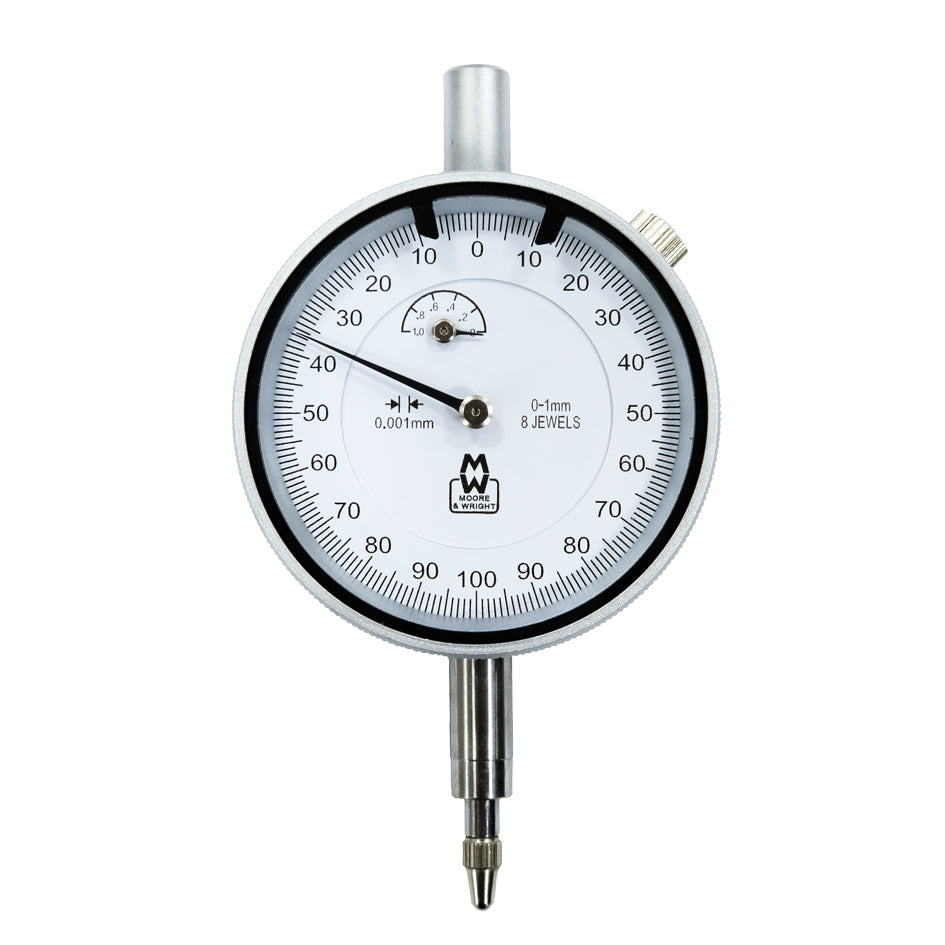 Moore & Wright MW400-01 Dial Indicator, Graduation 0.001mm, Range 1mm, Scale 0-100-0, Bezel Diameter 58mm