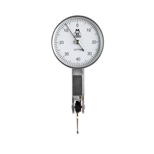 Moore & Wright MW420-03 Lever Dial Indicator Horizontal Type, Graduation 0.01mm, Range 0.8mm, Scale 0-40-0, Stylus Length 12mm, Bezel Diameter 25mm