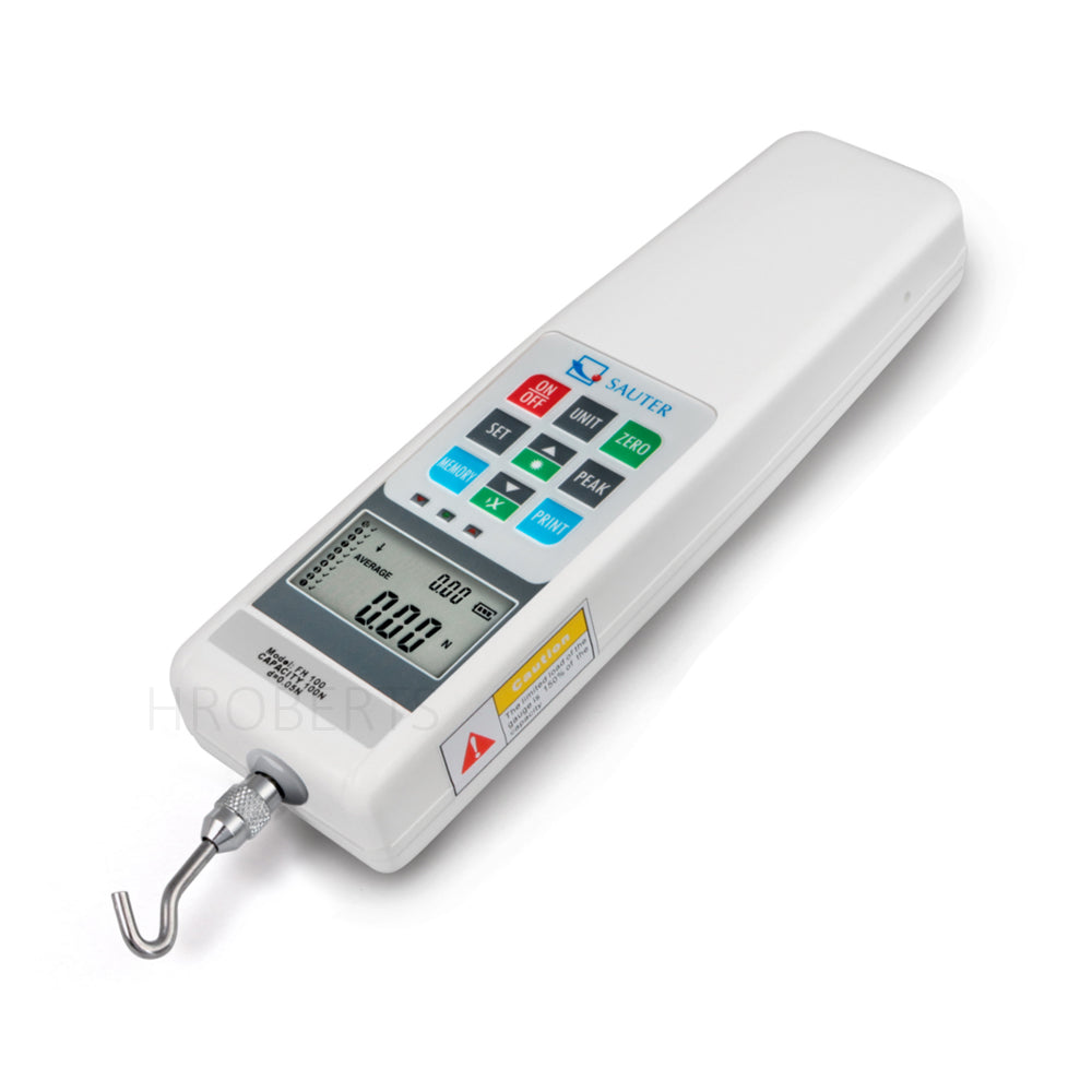 Sauter FH50 Digital Force Gauge 0-50N Range, 0.01N Resolution, with Graphic assisted Display for Tensile and Compressive Force Measurement
