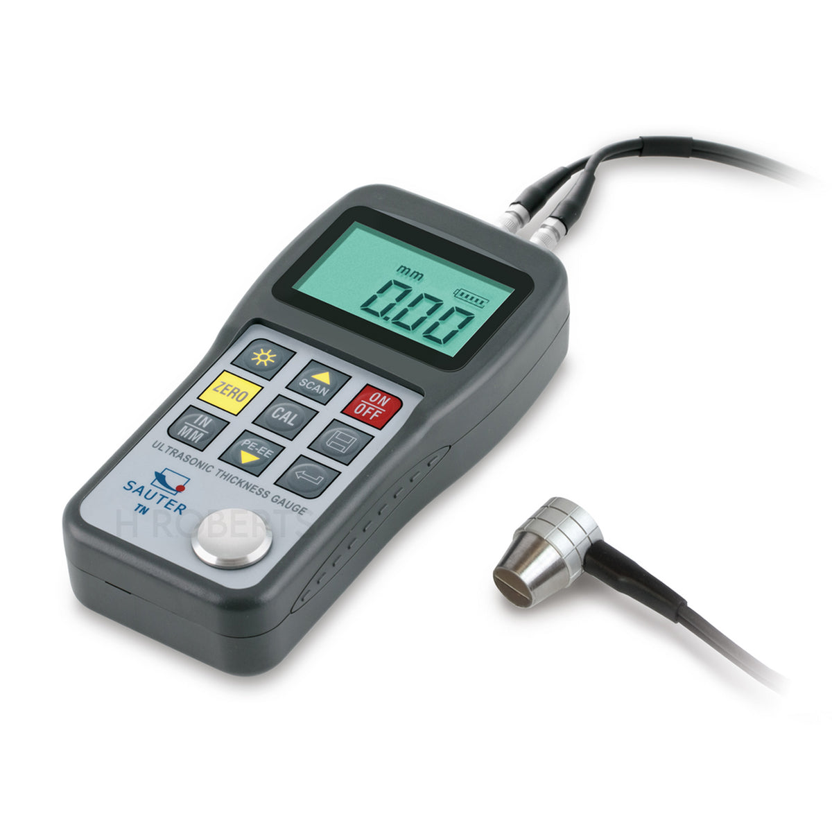 Sauter TN 300-0.01US Ultrasonic Thickness Gauges, Material thickness pulse-echo, Max 300mm MIN 3mm, Res 0.01mm, Portable measuring device for ultrasonic material thickness testing