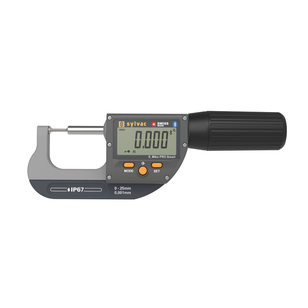Sylvac 30-803-0301 S_Mike Pro Digital Spline Micrometer, Range 0-25mm, Resolution 0.001mm