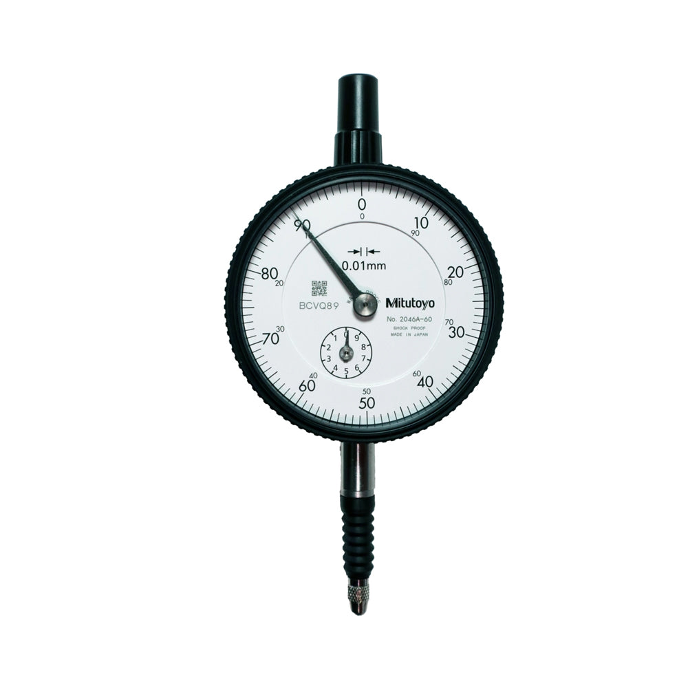 Mitutoyo 2046A-60 Dial Indicator, IP64, Graduation 0.01mm, Range 10mm, Scale 0-100, Bezel Diameter 57mm