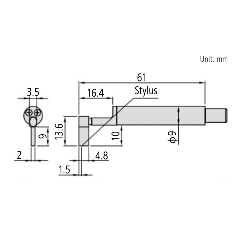 Mitutoyo 178-394 Deep Groove Detector, 5µm, 90°