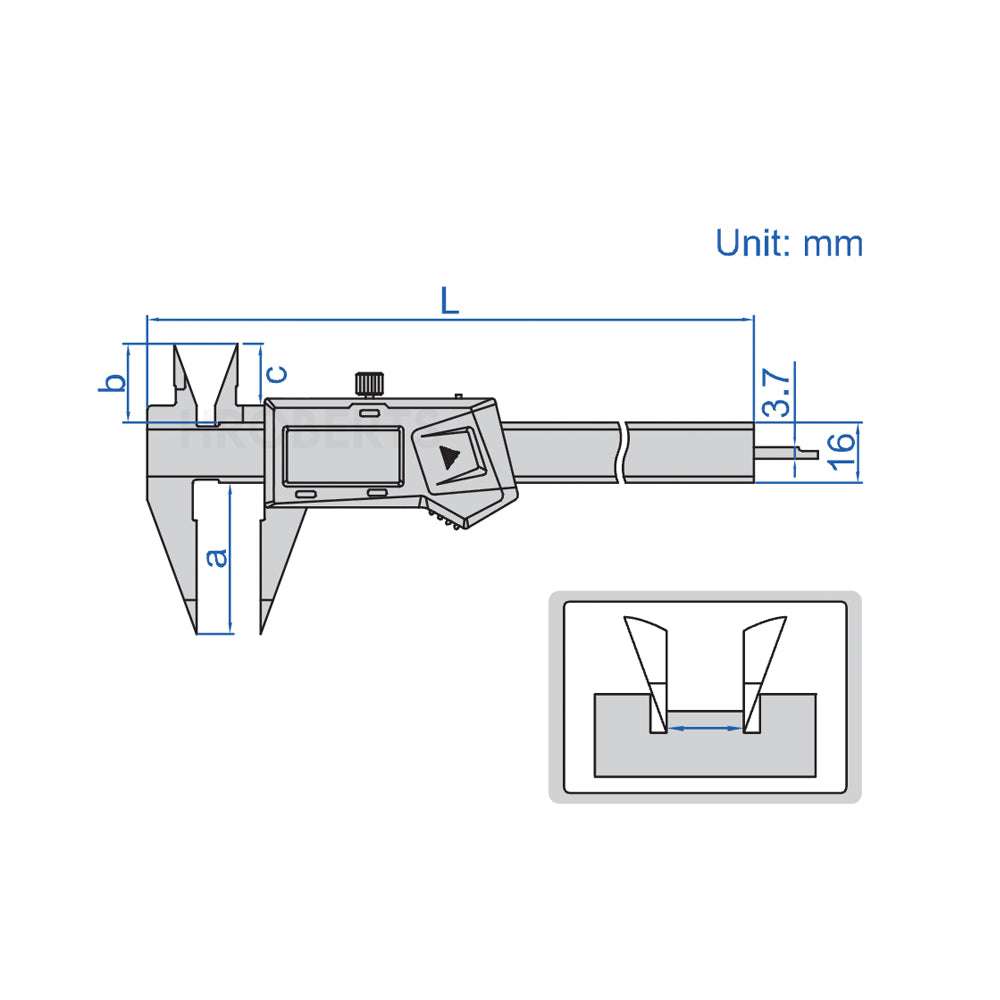 Insize 1183-300A Digital Point Caliper with Data Output 0-300mm/12"