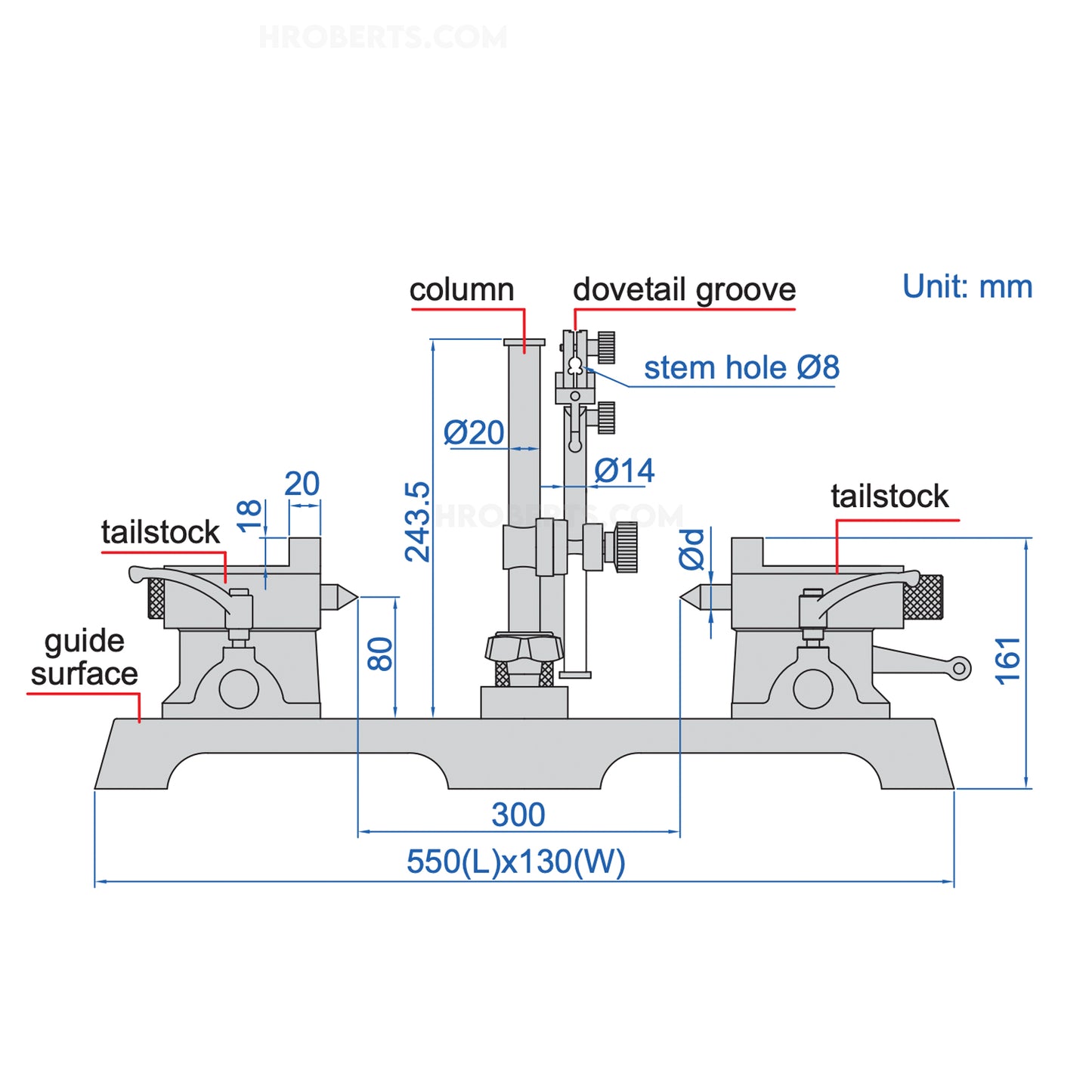 insize 4782-300 Bench Centre with 0.01mm Parallelism