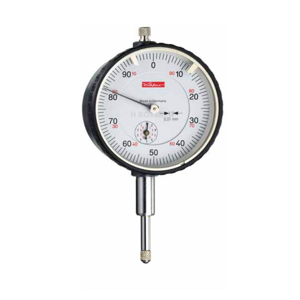 Kafer M 2 X Dial Indicator, Graduation 0.01mm, Range 10mm, Scale 0-100, Bezel Diameter 58mm