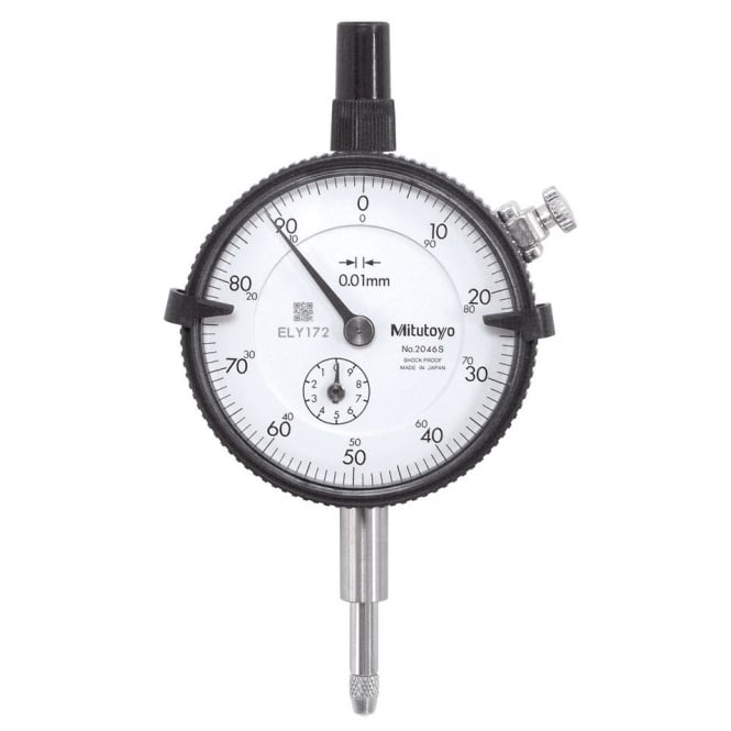Mitutoyo 2046S Dial Indicator, Graduation 0.01mm, Range 10mm, Scale 0-100, Bezel Diameter 57mm