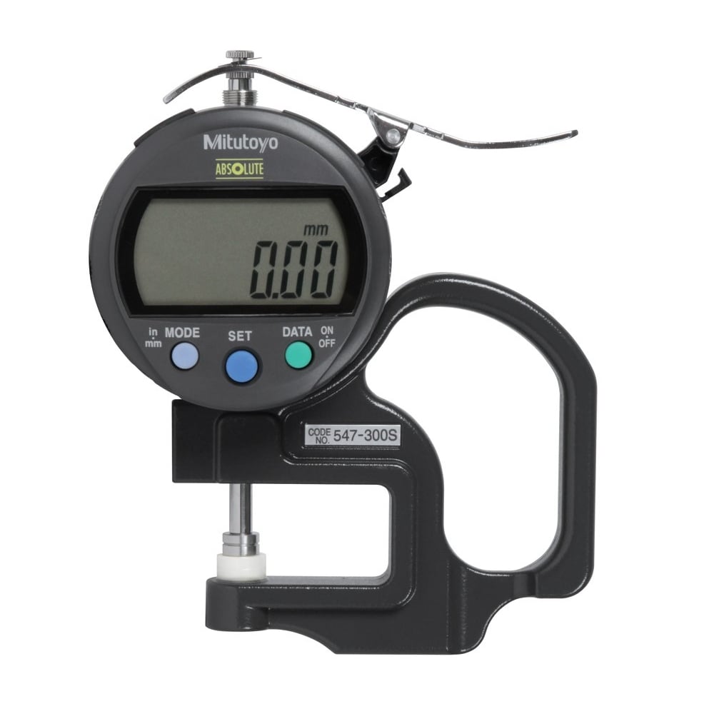 Mitutoyo 547-300S Digimatic Digital Thickness Gauge, Range 0-12mm / 0-0.47", Resolution 0.01mm / 0.0005"