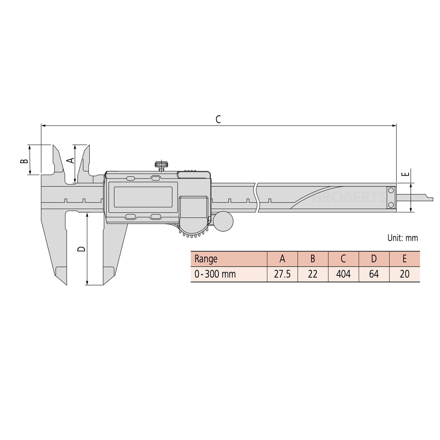 Mitutoyo 500-173-30 Digimatic Digital Caliper, Range 0 - 300mm / 0 - 12", Resolution 0.01mm / 0.0005", Absolute System and SPC Data Output