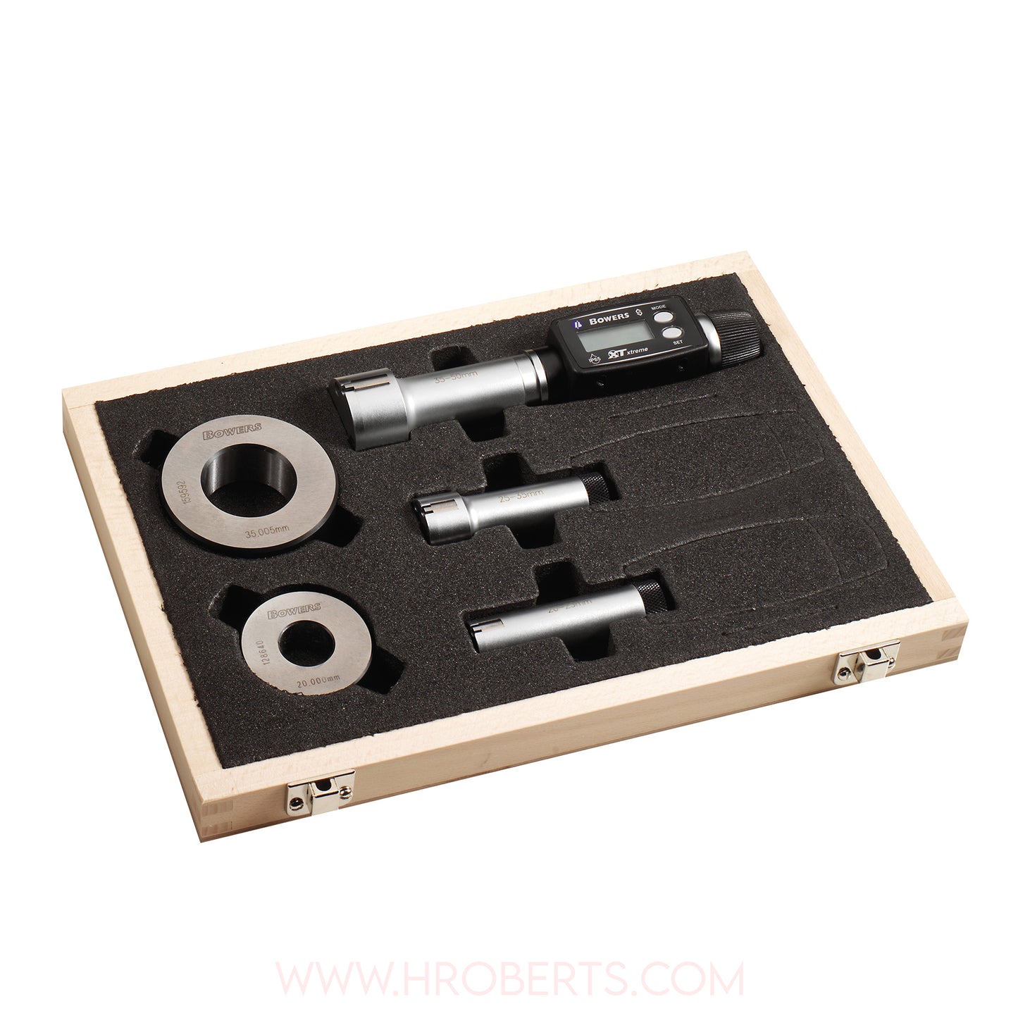 Bowers SXTD1I-BT Digital Bore Gauge Set, Range 0.080-0.250", Resolution 0.00005", 2-Point Contact with Bluetooth, Supplied with Setting Rings and Ukas Certificate