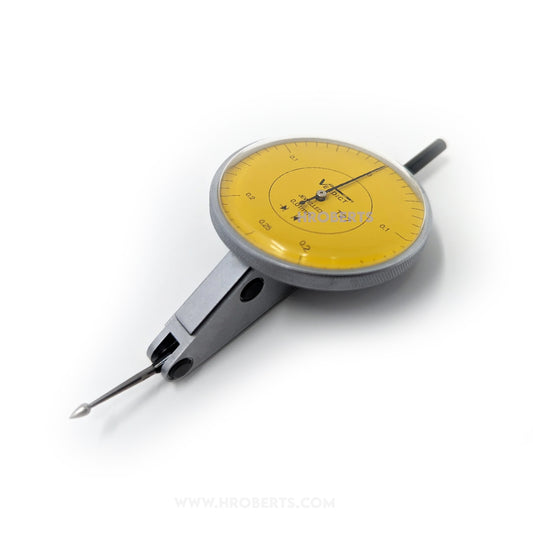 Verdict 01-3127 T27 Metric Lever Dial Indicator Horizontal Type, Graduation 0.01mm, Range 0.5mm, Scale 0-0.25-0, Stylus Length 20.29mm, Bezel Diameter 50mm