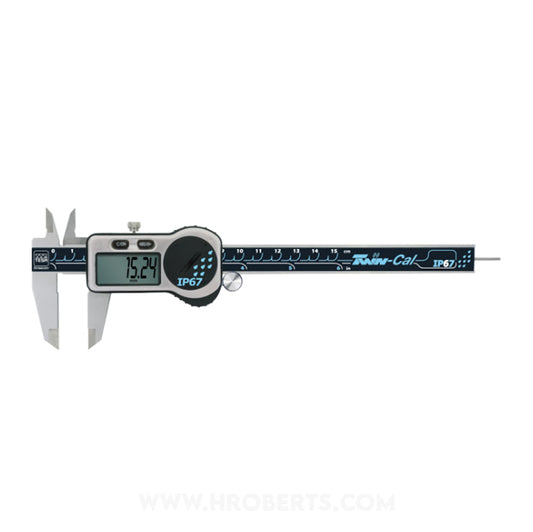 Tesa 00530321 Twin-Cal Digital Caliper, Range 0-150mm / 0-6", Resolution 0.01mm / 0.0005"