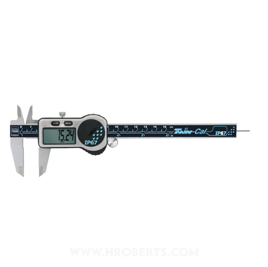 Tesa 00530322 Twin-Cal Digital Caliper, Range 0-200mm / 0-8", Resolution 0.01mm / 0.0005"