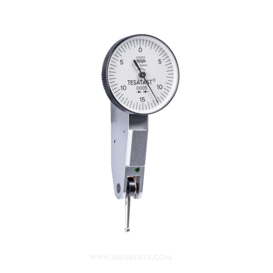 Tesa 01820006 Tesatast Lever Dial Indicator Horizontal Type, Graduation 0.0005", Range 0.030", Scale 0-15-0, Stylus Length 1/2", Bezel Diameter 1.1"