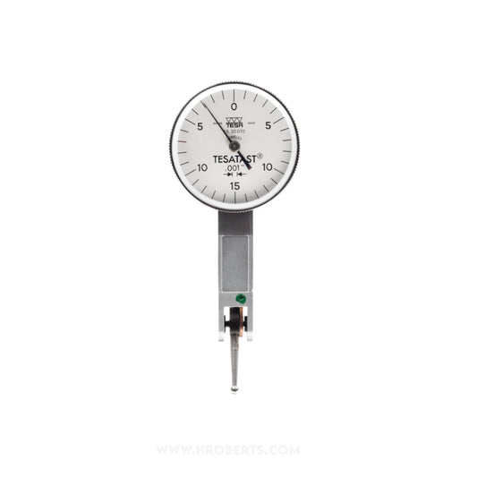 Tesa 01820010 Tesatast Lever Dial Indicator Horizontal Type, Graduation 0.001", Range 0.030", Scale 0-15-0, Stylus Length 1/2", Bezel Diameter 1.1"