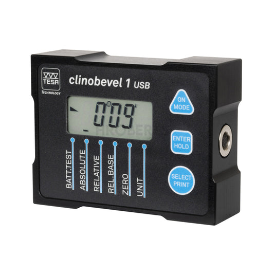 Tesa 05330204 Clinobevel 1 USB, Measuring Range +/- 45 Degrees, Resolution 0.025mm/m