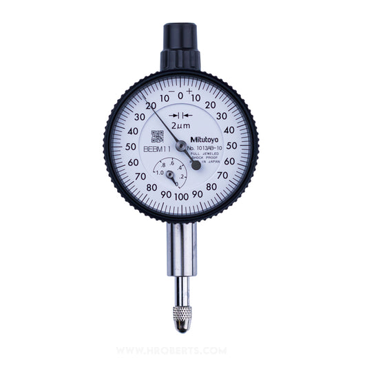 Mitutoyo 1013A-10 Dial Indicator, Graduation 0.002mm, Range 1mm, Scale 0-100-0, Bezel Diameter 40mm