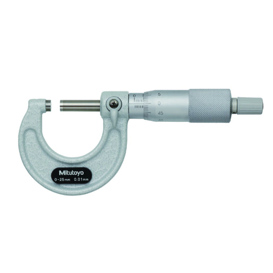 Mitutoyo 103-137 Micrometer, Range 0-25mm, Graduation 0.01mm