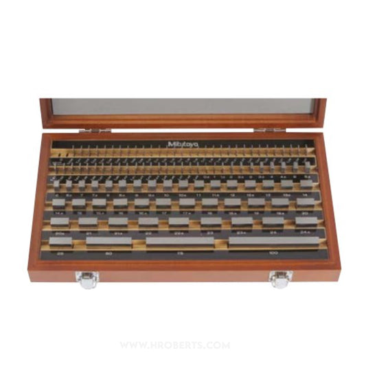Mitutoyo 516-942-10 Gauge Block Set, Metric M103, Grade 0, Steel