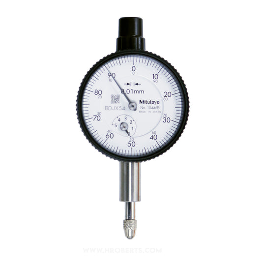 Mitutoyo 1044A-60 Dial Indicator, Graduation 0.01mm, Range 5mm, Scale 0-100, Bezel Diameter 40mm