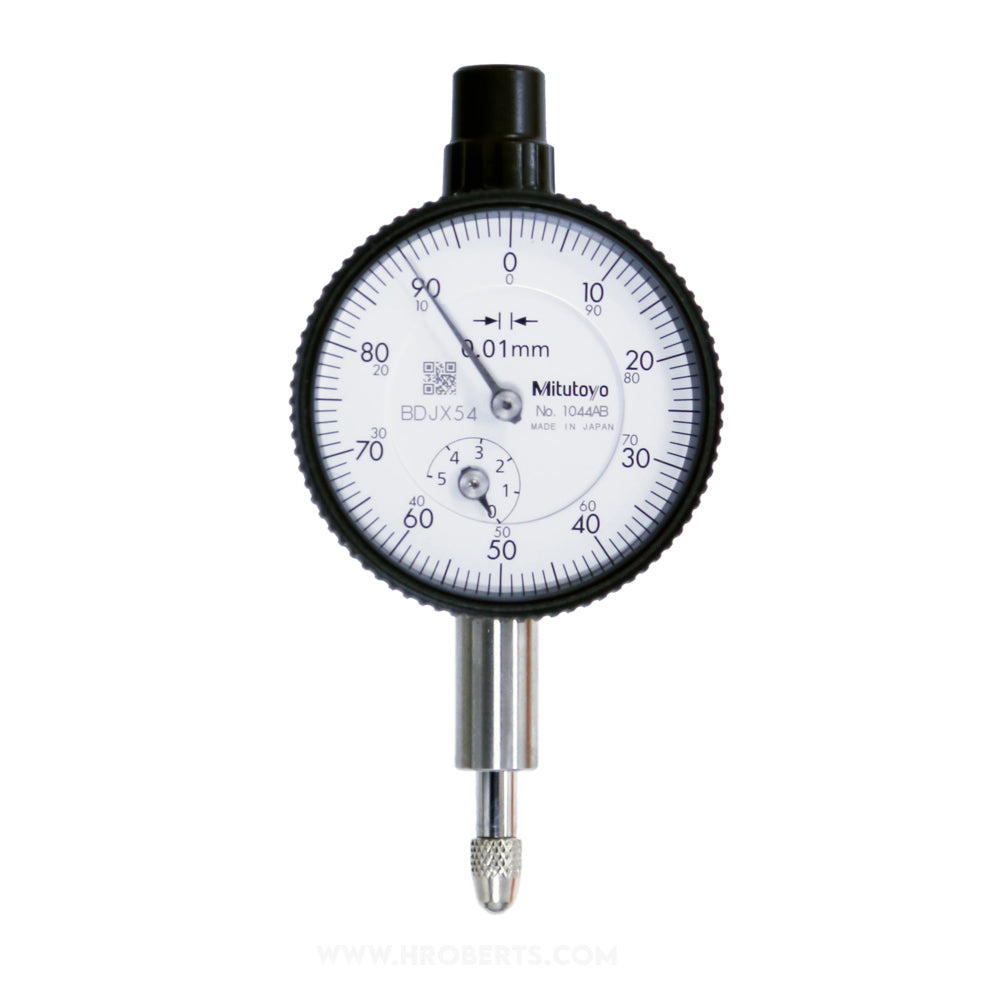 Mitutoyo 1044A-60 Dial Indicator, Graduation 0.01mm, Range 5mm, Scale 0-100, Bezel Diameter 40mm