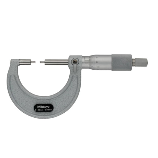 Mitutoyo 111-215 Spline Micrometer, Range 0-25mm, Graduation 0.01mm