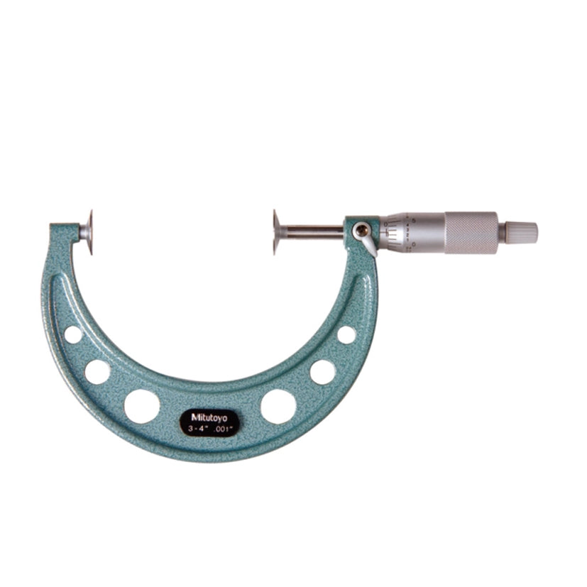 Mitutoyo 123-128 Disc Micrometer, Range 3-4", Graduation 0.001"