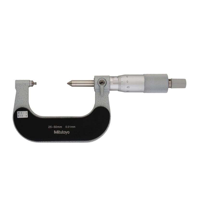 Mitutoyo 125-109 Screw Thread Micrometer, 2-3mm/13-9TPI, Range 25-50mm, Graduation 0.01mm