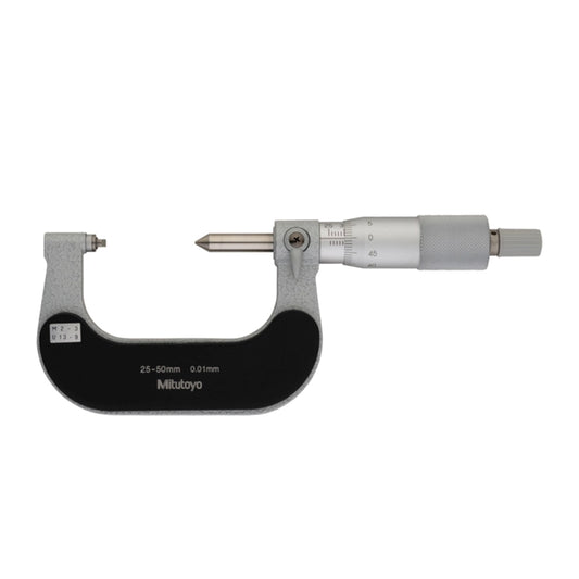 Mitutoyo 125-109 Screw Thread Micrometer, 2-3mm/13-9TPI, Range 25-50mm, Graduation 0.01mm