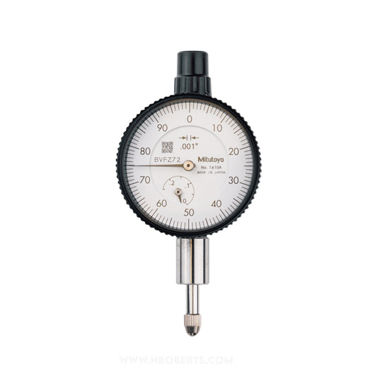 Mitutoyo 1410A Dial Indicator, Graduation 0.001", Range 0.25", Scale 0-100, Bezel Diameter 1.57"