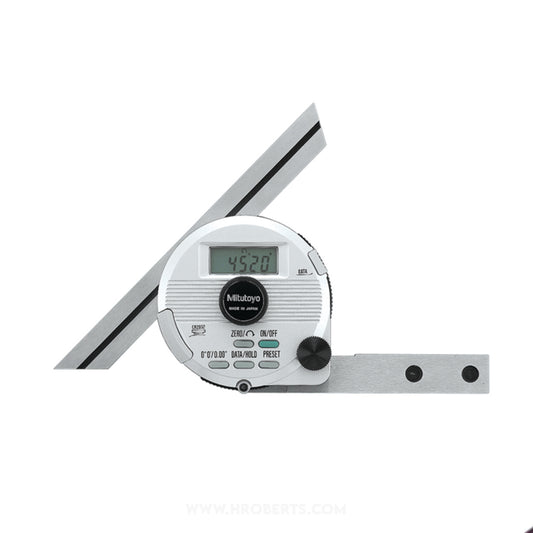 Mitutoyo 187-551 Digimatic Digital Universal Bevel Protractor, Blade Length 150mm / 6", Resolution 1’ (0.01º)