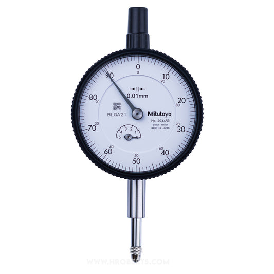 Mitutoyo 2044A-09 Dial Indicator, Graduation 0.01mm, Range 5mm, Scale 0-100, Bezel Diameter 57mm