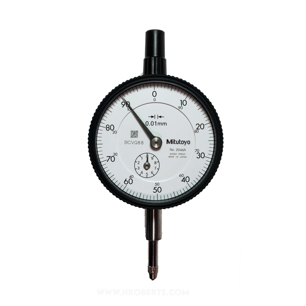 Mitutoyo 2046A-09 Dial Indicator, Graduation 0.01mm, Range 10mm, Scale 0-100, Bezel Diameter 57mm