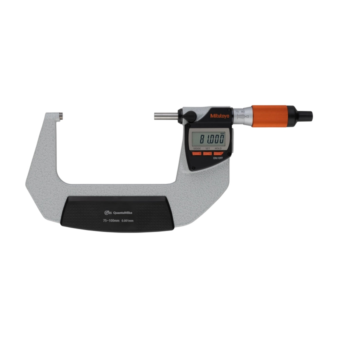 Mitutoyo 293-143-40 Digimatic Digital (Metric Only) Quantumike Fast Action Micrometer, Range 75-100mm, Resolution 0.001mm with SPC Data Output