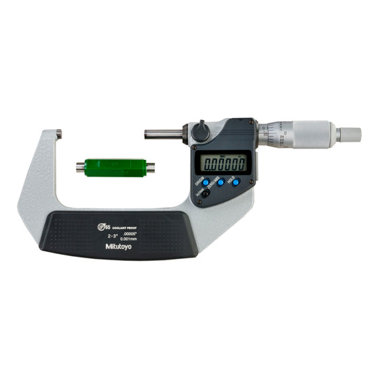 Mitutoyo 293-332-30 Digimatic Digital Micrometer, Range 2-3" /  50.8-76.2mm, Resolution 0.00005" / 0.001mm, IP65, with SPC Data Output