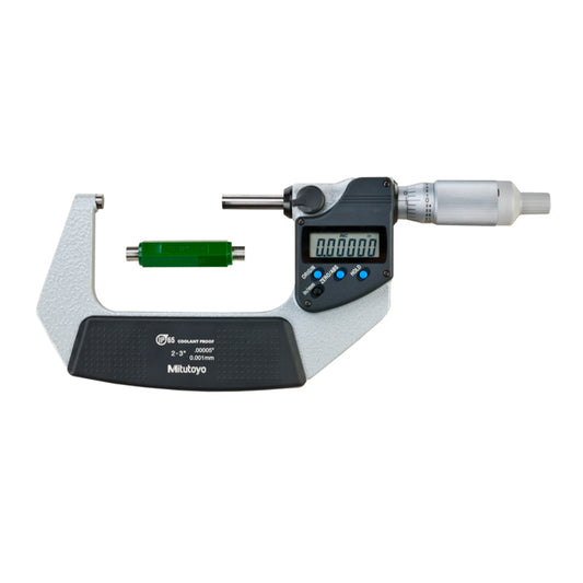 Mitutoyo 293-346-30 Digimatic Digital Micrometer, Range 2-3" /  50.8-76.2mm, Resolution 0.00005" / 0.001mm, IP65