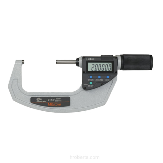 Mitutoyo 293-678-20 Digimatic Absolute Digital Micrometer, Range 2-3.2" / 50.8-81.28mm, Resolution 0.00005" / 0.001mm, IP65, with SPC Data Output