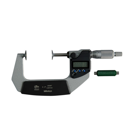 Mitutoyo 323-352-30 Digimatic Digital Disc Micrometer, Range 2-3" /  50.8-76.2mm, Resolution 0.00005" / 0.001mm, IP65, with SPC Data Output