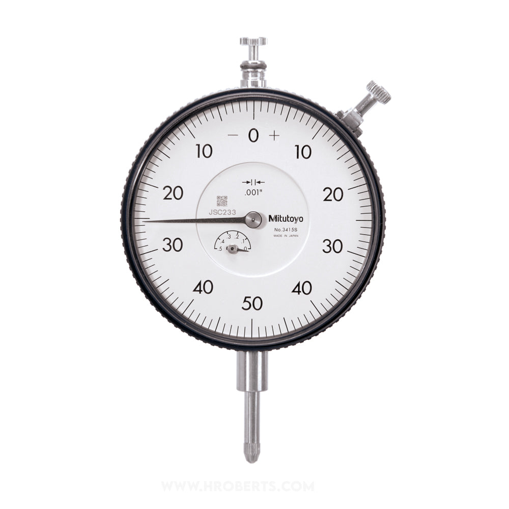 Mitutoyo 3415A Dial Indicator, Graduation 0.001", Range 0.5", Scale 0-50-0, Bezel Diameter 3.07"