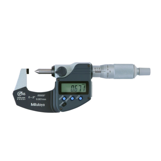 Mitutoyo 342-371-30 Digital Crimp Height Micrometer, Range 0-0.8" /  0-20.32mm, Resolution 0.00005" / 0.001mm, IP65, with SPC Data Output