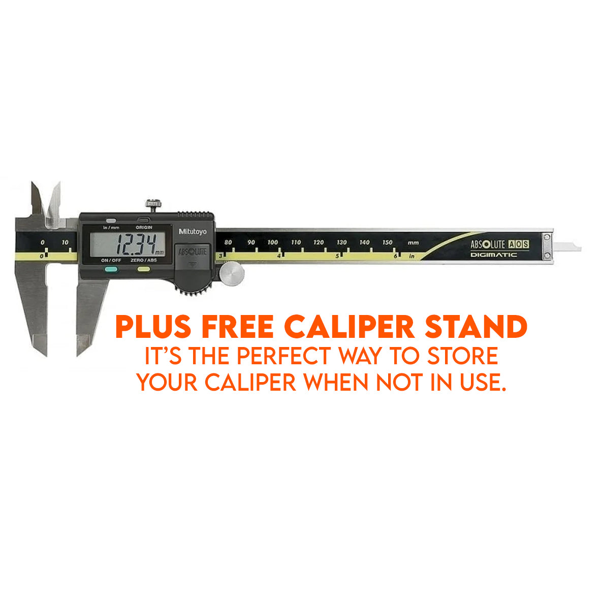 Mitutoyo 500-196-30 Digital Caliper, 0-150mm / 0-6" Range,  Digimatic, Resolution 0.01mm / 0.0005", Absolute System