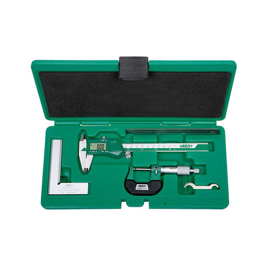 Insize (5042-W) 4 Piece Measuring Tool Set with Digital Caliper without Thumb Roller