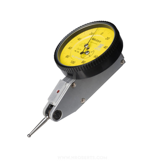 Mitutoyo 513-425-10E Lever Dial Indicator Horizontal Type, Graduation 0.002mm, Range 0.6mm, Scale 0-100-0, Stylus Length 15.2mm, Bezel Diameter 40mm