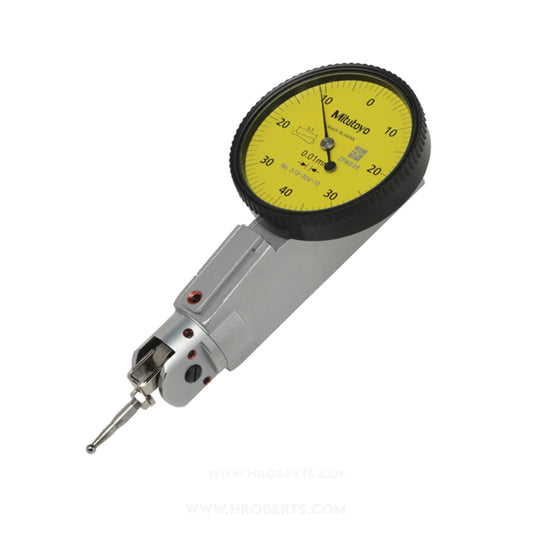Mitutoyo 513-304-10T Lever Dial Indicator Universal Type, Graduation 0.01mm, Range 0.8mm, Scale 0-40-0, Stylus Length 6.5mm, Bezel Diameter 40mm