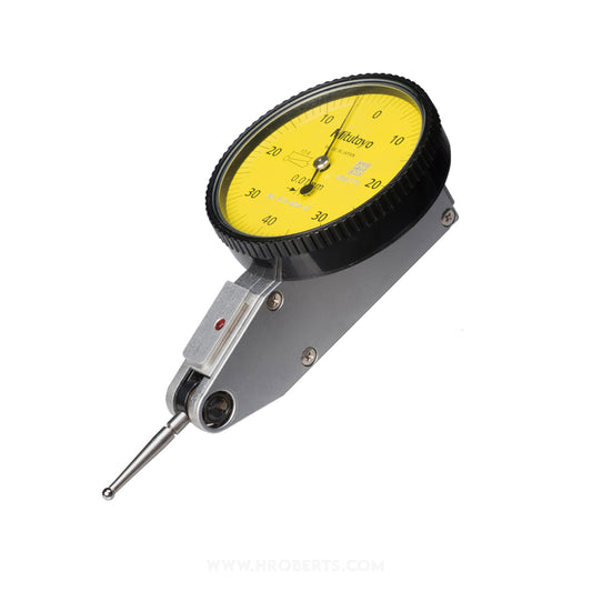 Mitutoyo 513-404-10T Lever Dial Indicator Horizontal Type, Graduation 0.01mm, Range 0.8mm, Scale 0-40-0, Stylus Length 17.4mm, Bezel Diameter 40mm